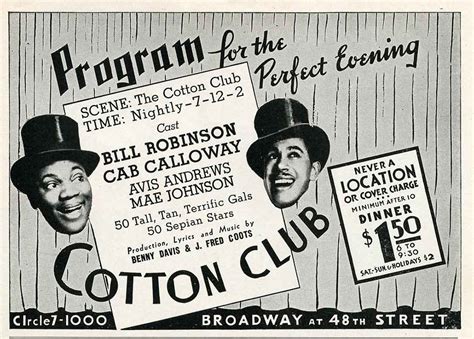 Affiche publicitaire du Cotton Club