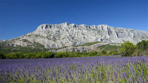 Vue panoramique de la montagne Sainte-Victoire au coucher du soleil