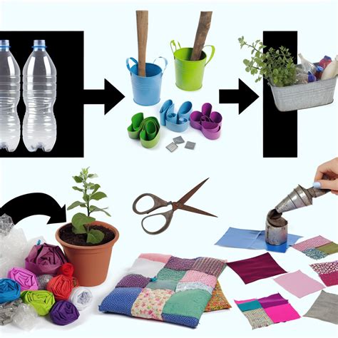 Photo de jardin créatif avec des éléments de récupération et des produits neufs