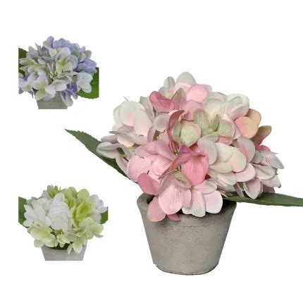 Hortensia artificiel en pot