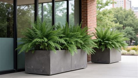 Aménagement extérieur avec des plantes artificielles