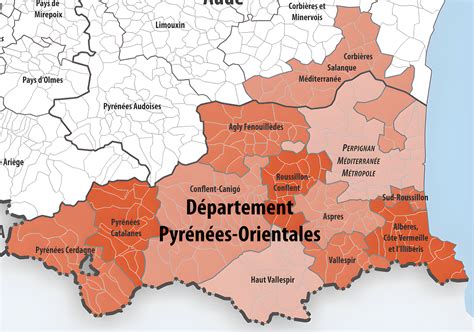 Carte des Pyrénées-Orientales mettant en évidence Argelès-sur-Mer