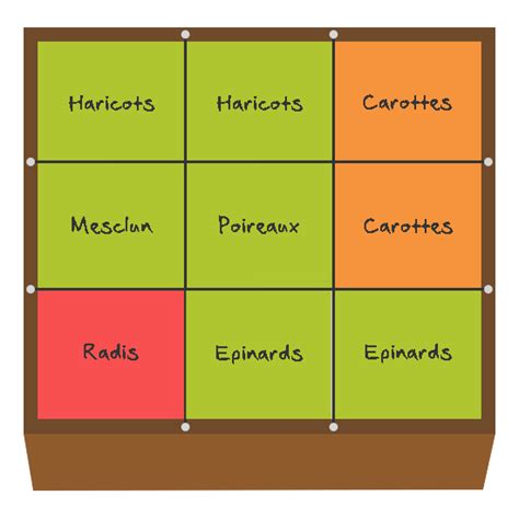 Plan du potager en carrés