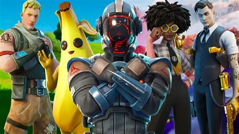 Personnages Fortnite jouant sur différentes consoles (PS4, Switch, Xbox One)