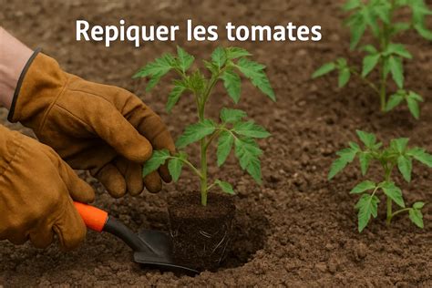 Schéma d'un repiquage réussi en pleine terre avec paillage