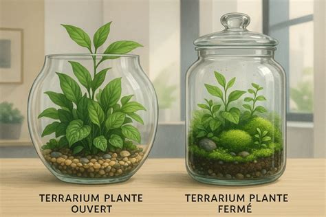 Comparaison terrarium ouvert et fermé