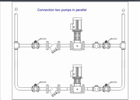 Schéma de deux pompes connectées en parallèle