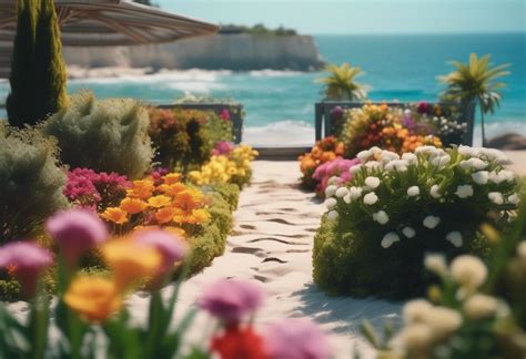jardin paysager en bord de mer avec vue sur l'océan