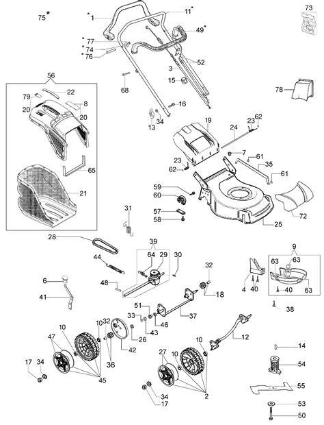 Vue éclatée d'une transmission de tondeuse thermique pour maintenance