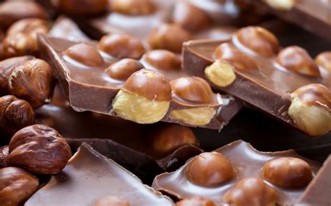 plateau de carrés de chocolat aux noisettes et éclats de cacahuètes