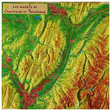 Carte topographique simplifiée du secteur de Belledonne Nord