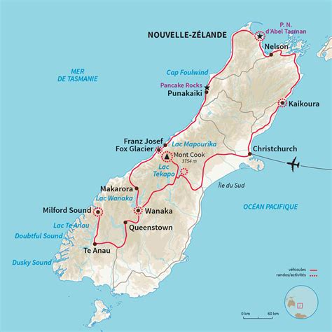 Carte des origines géographiques des Pélargoniums (Afrique du Sud, Nouvelle-Zélande, Australie)