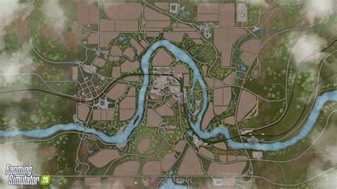 Vue aérienne typique de la région alsacienne recréée dans Farming Simulator 17