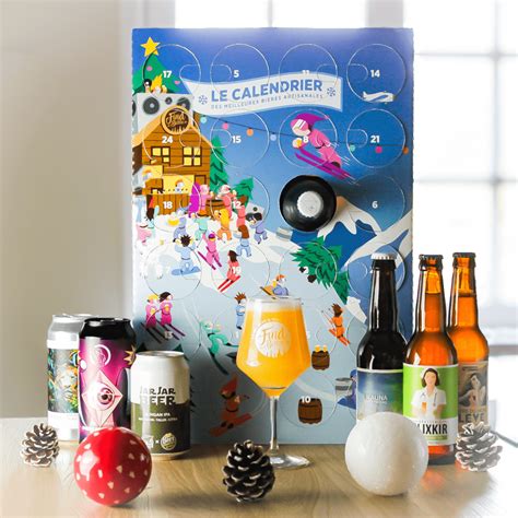 Illustration d'un calendrier de l'avent avec des bières de Noël