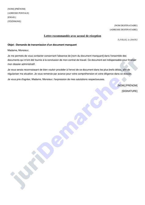 Options d'envoi de la lettre de clôture