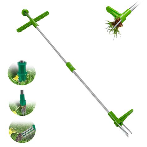 Désherbeur mécanique à long manche en action