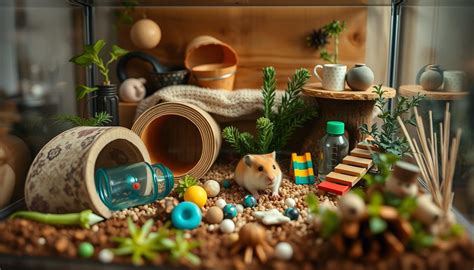 Schéma d'aménagement intérieur d'un terrarium pour hamster