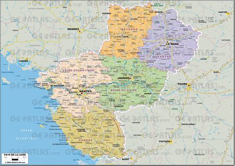 Carte de la région Pays de la Loire