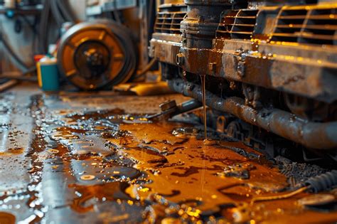 Schématisation d'une fuite d'huile sous une motobineuse