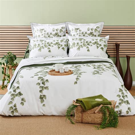 Ensemble de linge de lit avec motif lierre