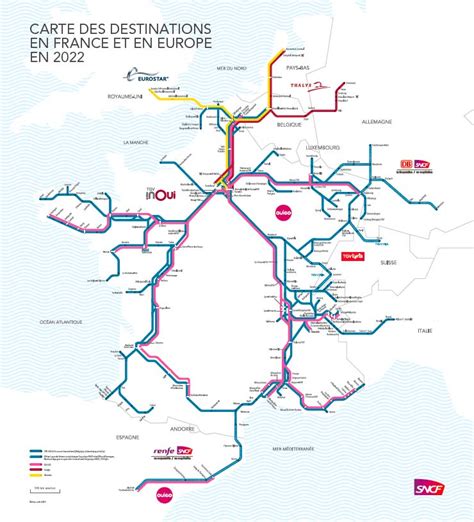 Carte du réseau ferroviaire de la SNCF