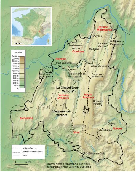 Carte du Massif du Vercors