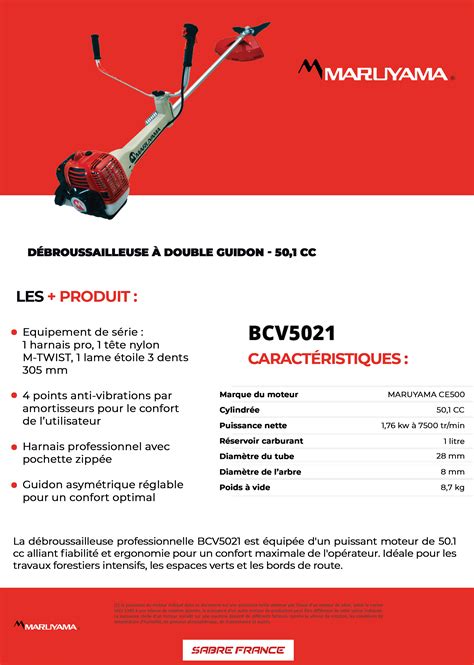 Une débroussailleuse Maruyama BCV5021 en action dans un environnement forestier