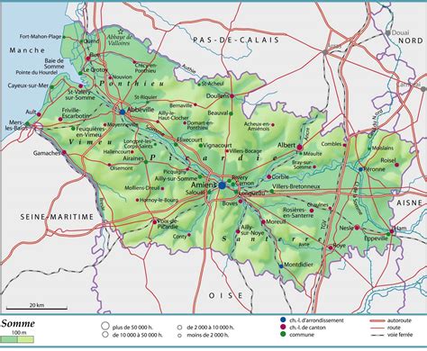 Carte de la Somme mettant en évidence les zones agricoles