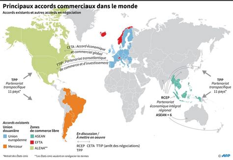 Carte des accords commerciaux internationaux