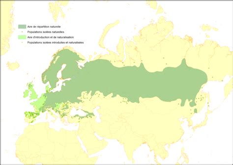Carte de l'aire de répartition naturelle du Prunus mume