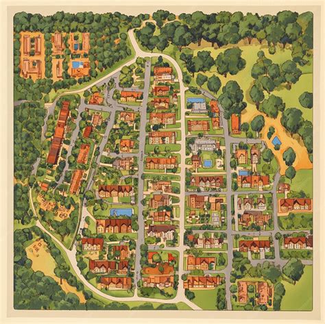 Carte simplifiée des zones résidentielles et des commodités autour d'Aubin