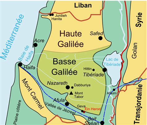 Carte de la Galilée avec la crique du Semeur mise en évidence