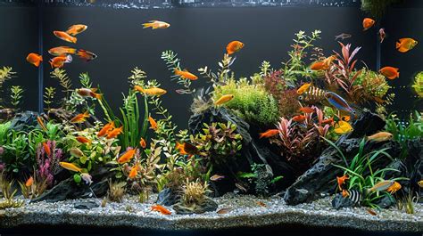 Capture d'écran mettant en avant la diversité des poissons dans un aquarium décoré