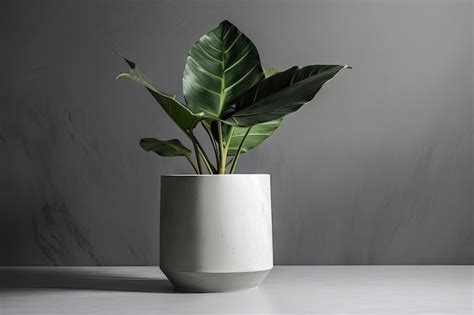 Jardinière en béton aux lignes épurées dans un jardin moderne