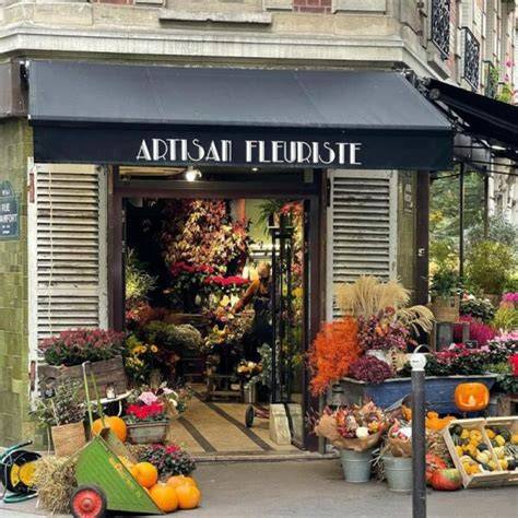 Boutique d'un artisan fleuriste français