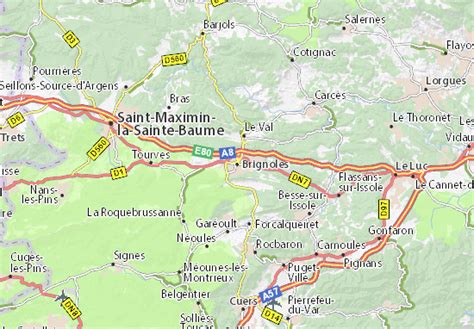 Carte du Var indiquant Brignoles et ses environs