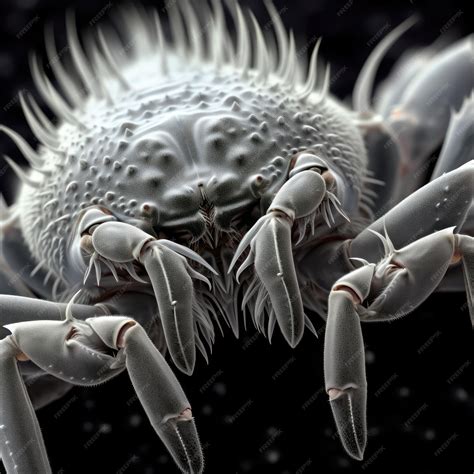 Microscope view of dust mites