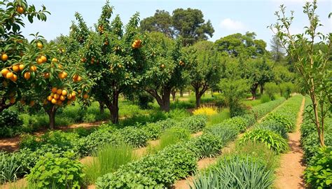 Verger d'agrumes en permaculture en bord de Méditerranée