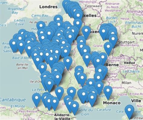 Carte des centres équestres en France