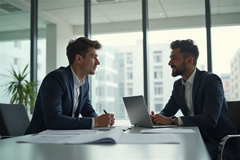 Tuteur et alternant discutant au bureau