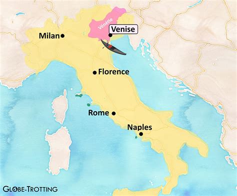 Carte de l'Italie avec la région de la Vénétie
