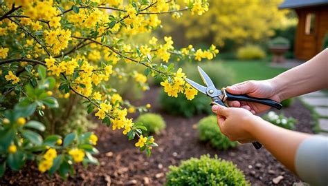 Illustration des techniques de taille pour un Forsythia vigoureux