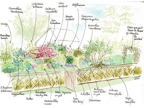 Plan détaillé d'un jardin à l'anglaise illustrant la transition vers une esthétique plus naturelle et sensible.