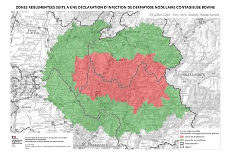 Carte des zones réglementées pour l'épandage de fumier