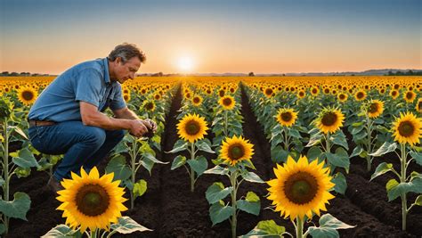 Plantation de jeunes tournesols