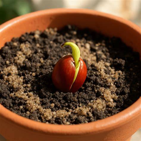 Schéma de la germination d'un noyau d'avocat dans l'eau avec des cure-dents