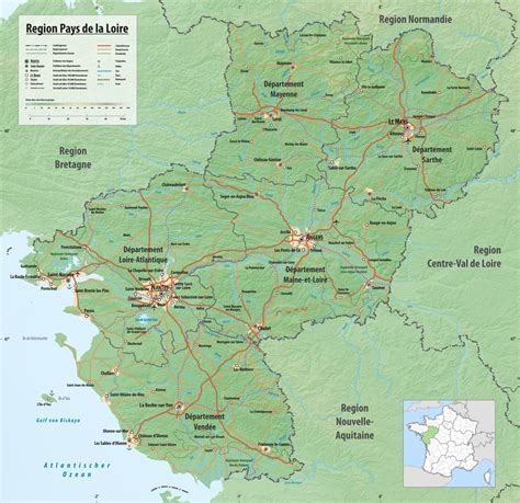 Carte des paysages agricoles des Pays de la Loire montrant la répartition entre bocages et vignobles