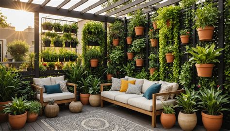 Photo d'un banc à plantes installé sur une terrasse avec des plantes variées