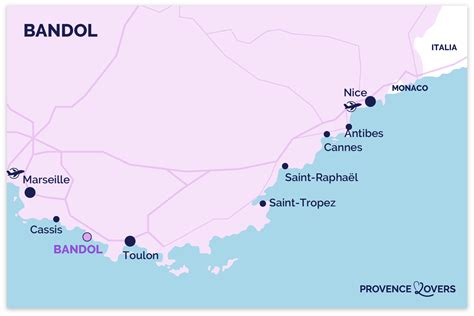 Carte de Bandol avec les adresses mentionnées