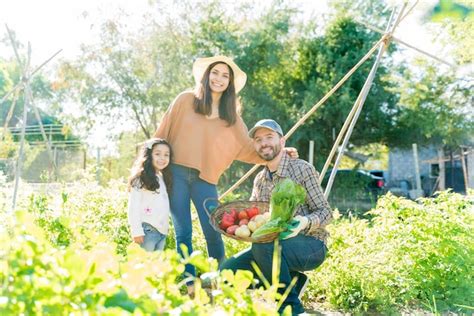 famille Dervaes récoltant des légumes dans leur jardin